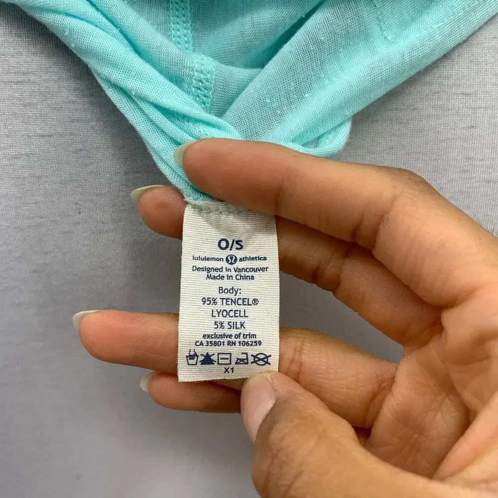 Vintage Lululemon Scarf Womens OS One Size Aqua Infinity Textured Silk Blend